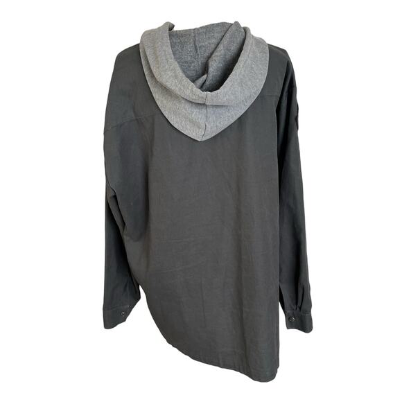 Wrangler Workwear Shirt Shacket Men's XL 46/48 Gray Hood Plaid Lining Snap - Picture 2 of 5